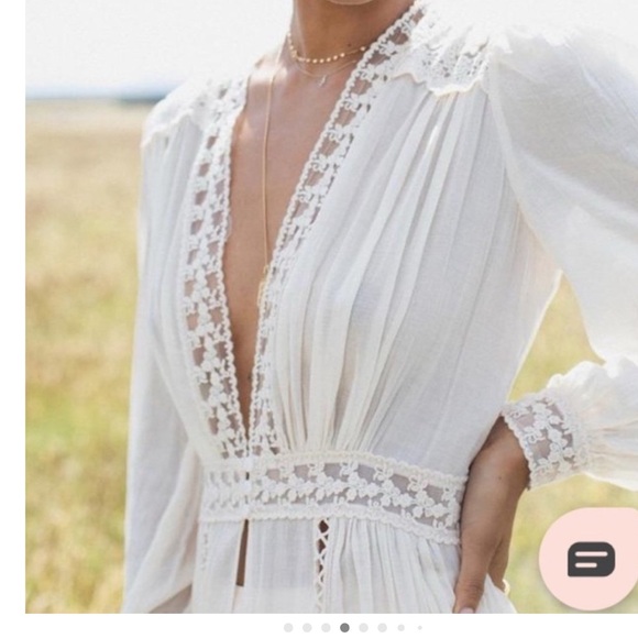 Spell Dresses & Skirts - New Spell le gauze new Cream Lace-Trim Long Sleeve Maxi Duster small